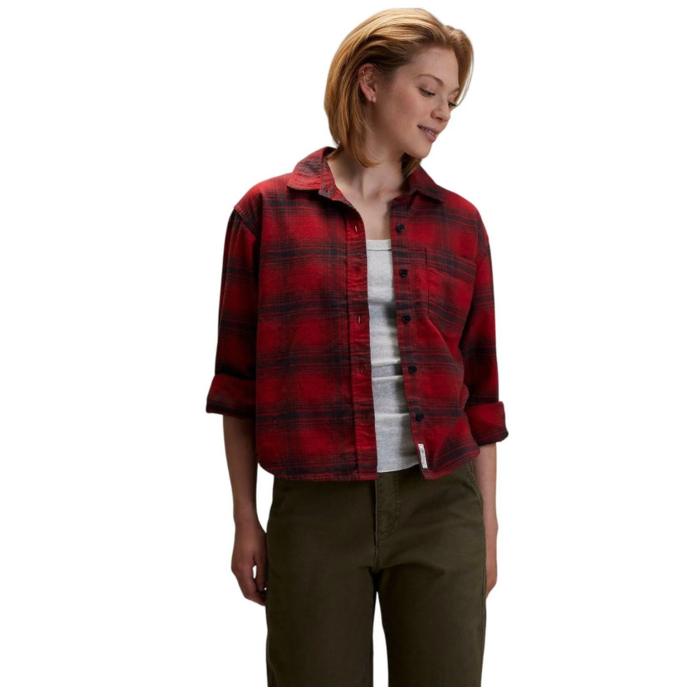 Alpine by desgn midweight flannel red bison plaid womens size S MSRP $48 NWT